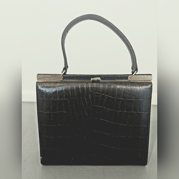 Vintage Brown Crocodile-Embossed Purse - Picture 2 of 10